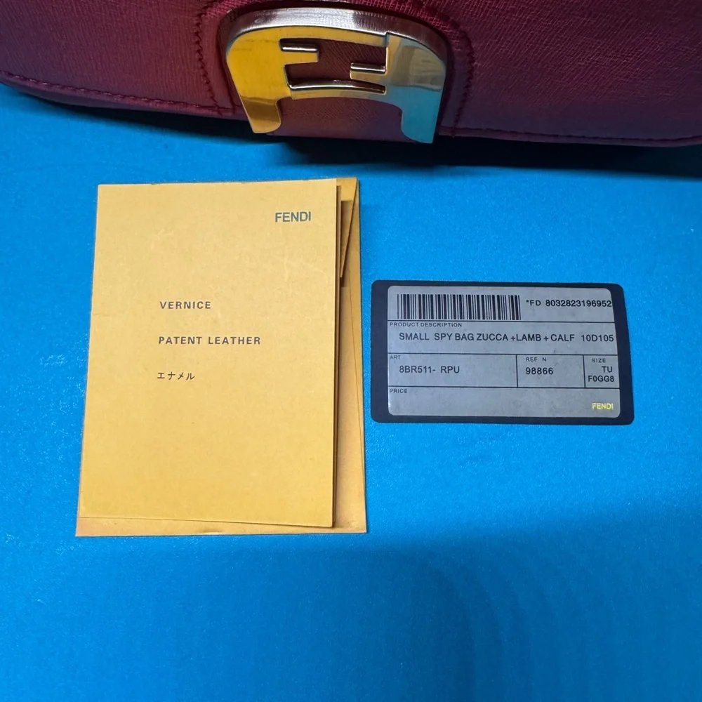 Fendi Red Crossbody Bag with Gold Accent - Picture 16 of 16